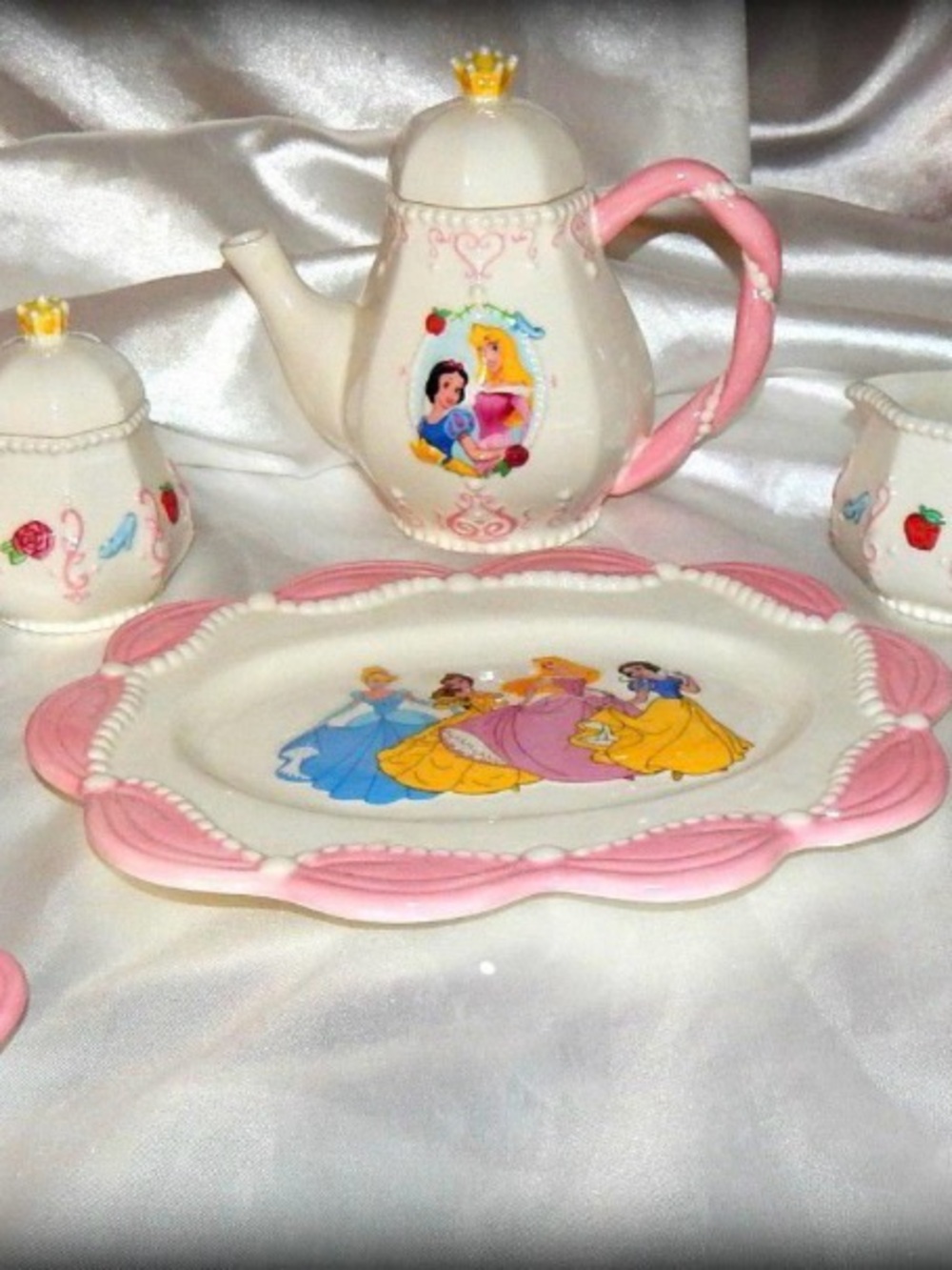 Disney Princess Pink and White Porcelain Play Tea Set